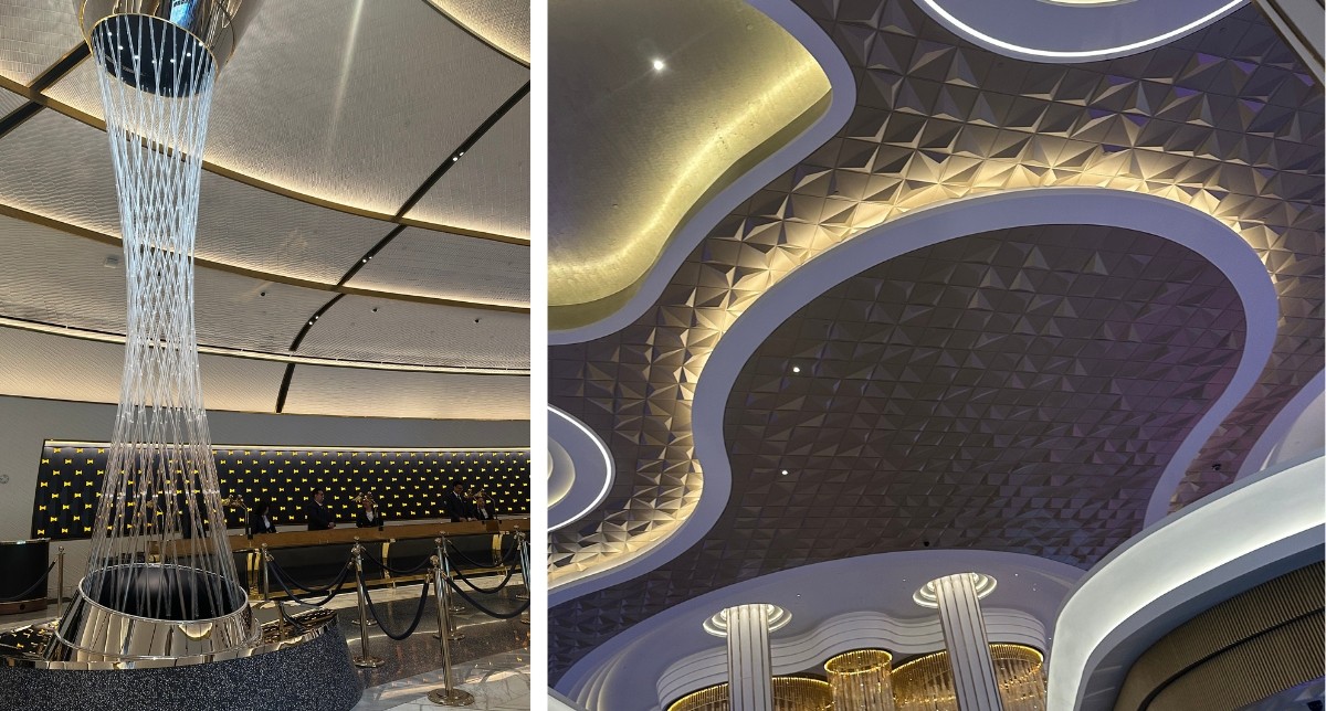 Are my eyes playing tricks on me, or do the columns in the lobby and the entire casino ceiling also feature bowties in their form?