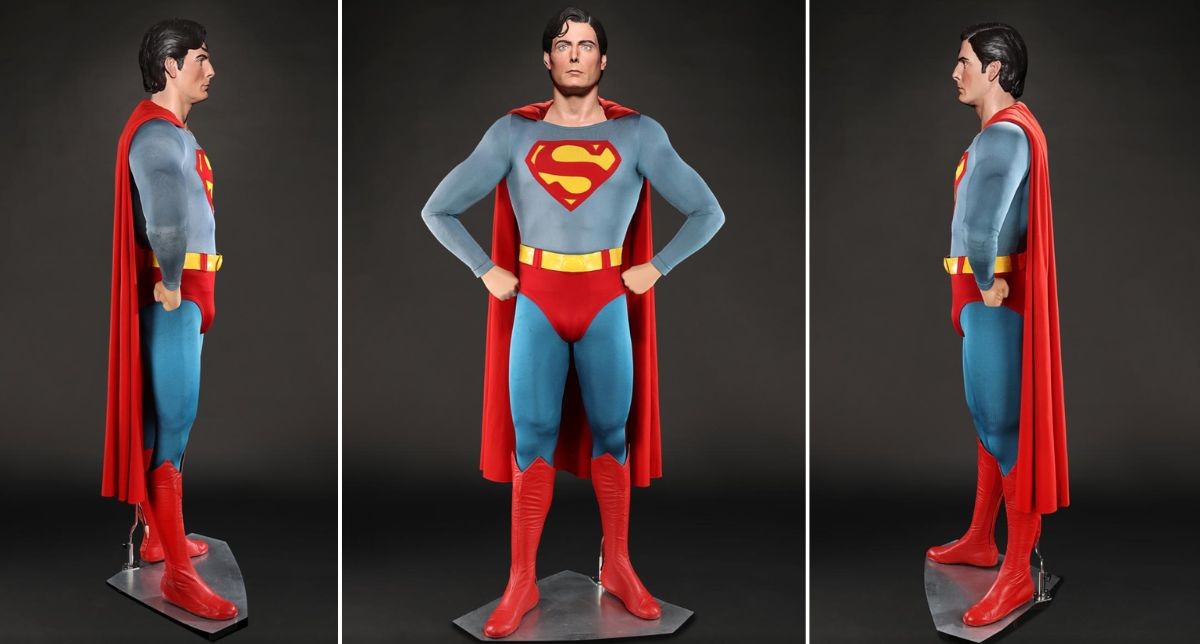A rare, complete screen-worn Superman suit, from Superman I, Superman II and Superman III