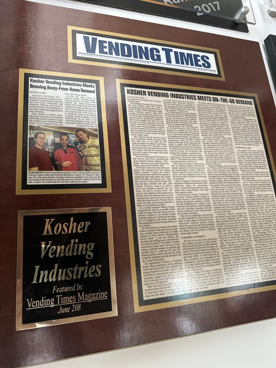 A younger me on the cover of Vending Times
